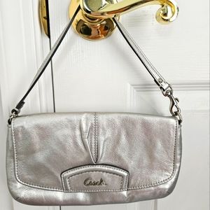 Coach Silver handbag wristlet--firm price